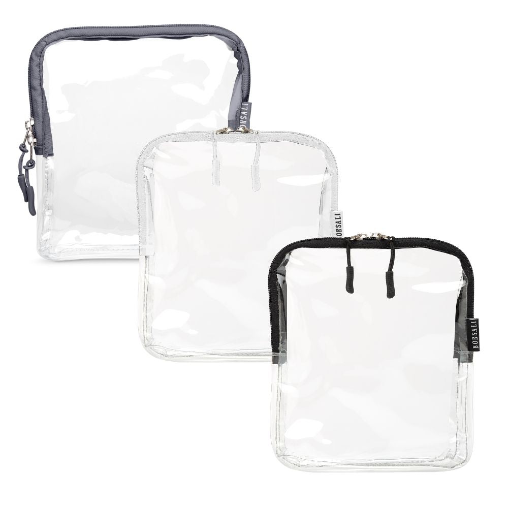 clear toiletries travel bag Borsali Quart Size Bag TSA-Approved for Carry On Travel