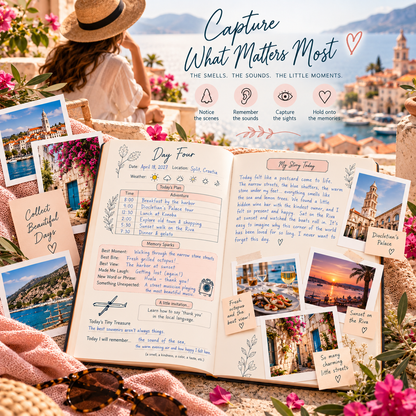 Travel Journal and Planner with Coloring Pages