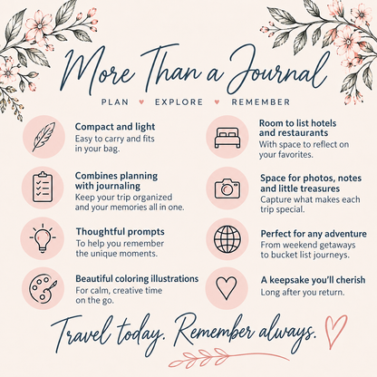 Travel Journal and Planner with Coloring Pages