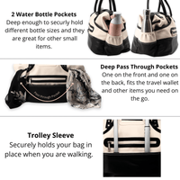 Pocket features of duffel bag for women